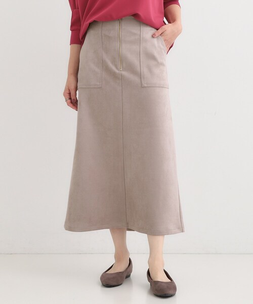 DRESKIP（ドレスキップ）の「【洗濯機可】上品できれい見え フェイクスエード ナロースカート（スカート・レディース・ベージュ/ブルー系その他/ダークブラウン/チャコールグレー・01/02/03/04）」の14枚目の写真