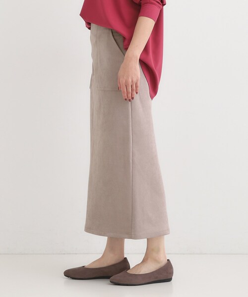 DRESKIP（ドレスキップ）の「【洗濯機可】上品できれい見え フェイクスエード ナロースカート（スカート・レディース・ベージュ/ブルー系その他/ダークブラウン/チャコールグレー・01/02/03/04）」の15枚目の写真