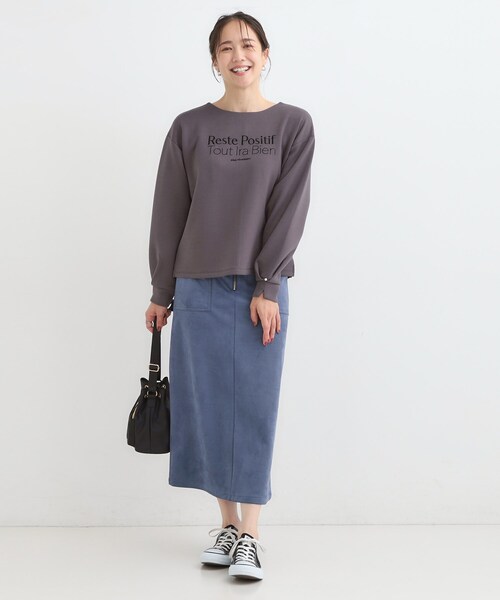 DRESKIP（ドレスキップ）の「【洗濯機可】上品できれい見え フェイクスエード ナロースカート（スカート・レディース・ベージュ/ブルー系その他/ダークブラウン/チャコールグレー・01/02/03/04）」の20枚目の写真