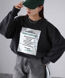 箔プリントボックスロゴ刺繍スウェット