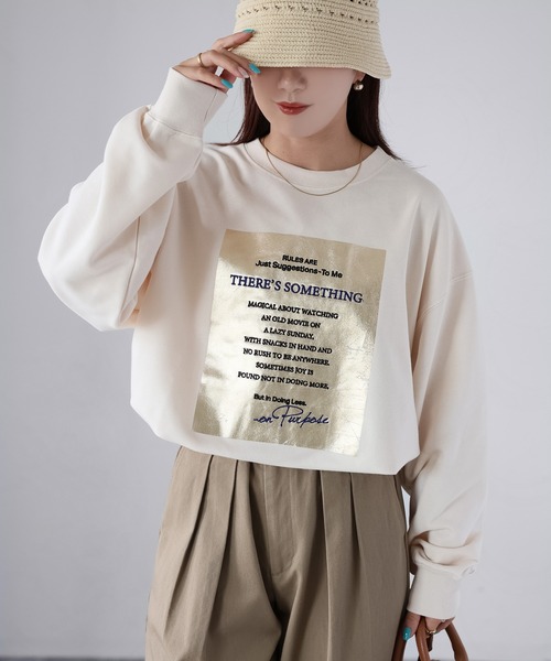 Riberry(リベリー)の「箔プリントボックスロゴ刺繍スウェット(スウェット・レディース・アイボリー/ブラック/チャコールグレー/オートミール・FREE)」の22枚目の写真