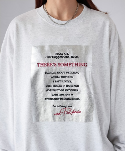 セール】箔プリントボックスロゴ刺繍スウェット（スウェット