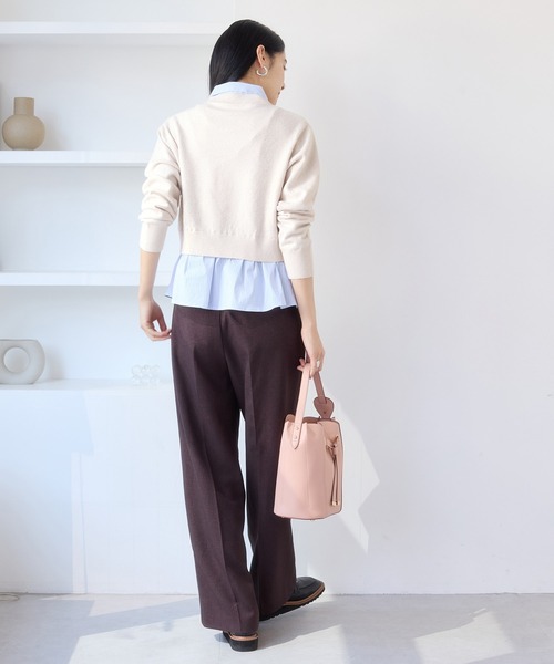 VIS(ビス)の「シャツレイヤード風メタルボタンカーディガン(カーディガン/ボレロ・レディース・チャコールグレー/ライトグレー/キナリ/ホワイト系その他5/グレー系その他・FREE)」の9枚目の写真