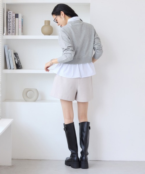 VIS(ビス)の「シャツレイヤード風メタルボタンカーディガン(カーディガン/ボレロ・レディース・チャコールグレー/ライトグレー/キナリ/ホワイト系その他5/グレー系その他・FREE)」の13枚目の写真