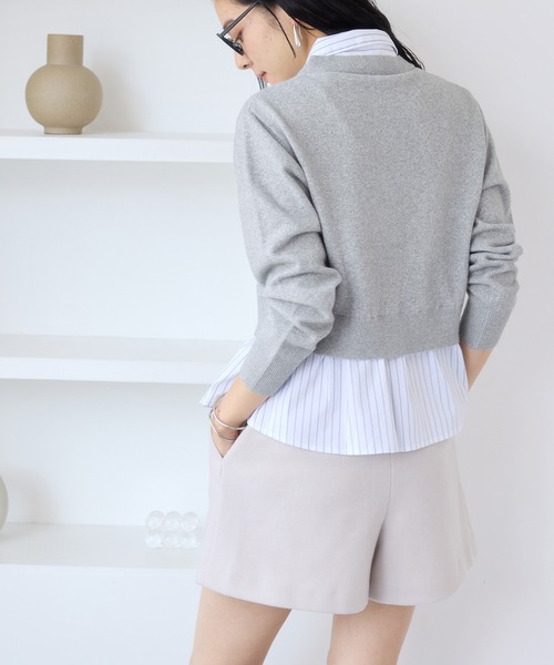 VIS(ビス)の「シャツレイヤード風メタルボタンカーディガン(カーディガン/ボレロ・レディース・チャコールグレー/ライトグレー/キナリ/ホワイト系その他5/グレー系その他・FREE)」の11枚目の写真