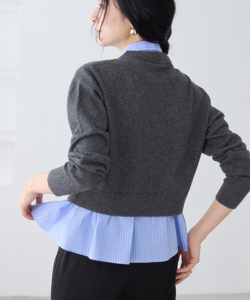 VIS(ビス)の「シャツレイヤード風メタルボタンカーディガン(カーディガン/ボレロ・レディース・チャコールグレー/ライトグレー/キナリ/ホワイト系その他5/グレー系その他・FREE)」の15枚目の写真