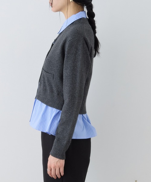 VIS(ビス)の「シャツレイヤード風メタルボタンカーディガン(カーディガン/ボレロ・レディース・チャコールグレー/ライトグレー/キナリ/ホワイト系その他5/グレー系その他・FREE)」の19枚目の写真
