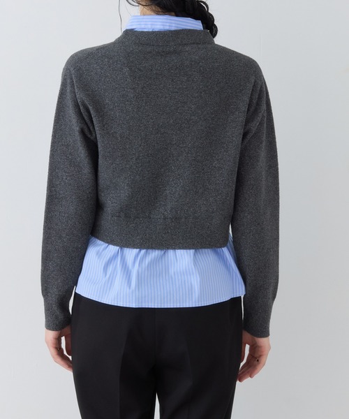 VIS(ビス)の「シャツレイヤード風メタルボタンカーディガン(カーディガン/ボレロ・レディース・チャコールグレー/ライトグレー/キナリ/ホワイト系その他5/グレー系その他・FREE)」の20枚目の写真