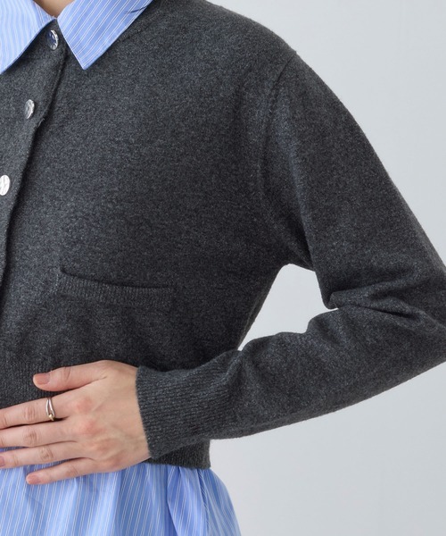 VIS(ビス)の「シャツレイヤード風メタルボタンカーディガン(カーディガン/ボレロ・レディース・チャコールグレー/ライトグレー/キナリ/ホワイト系その他5/グレー系その他・FREE)」の22枚目の写真