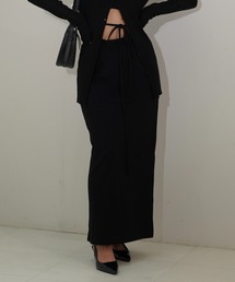 low waist ribbon tight skirt