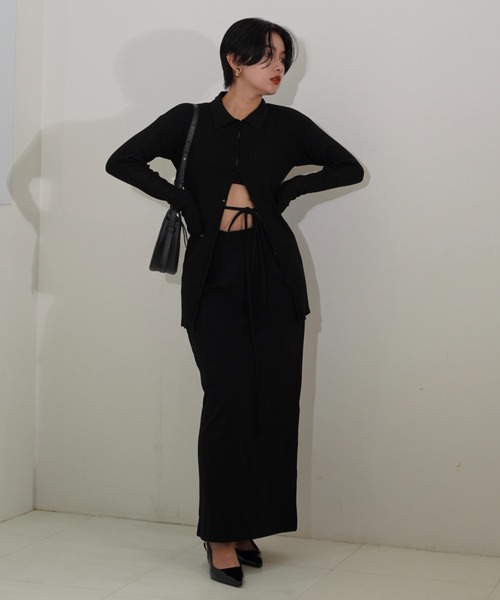 MAISON ELLIE（メゾンエリー）の「low waist ribbon tight skirt（スカート・レディース・ホワイト/ブラック・FREE）」の13枚目の写真