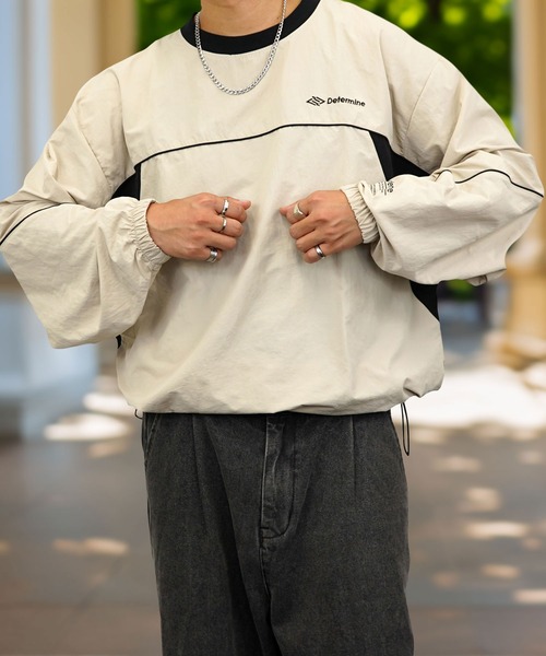 Burner(バーナー)の「【GROOVY STORE】ナイロンタスラン バルーン袖 ビッグサイズプルオーバー(その他トップス・メンズ・カーキ/ブラック/チャコールグレー/アイボリー/ブラック系その他2/アイボリー系2/カーキ系2/チャコール・M/LL/L)」の6枚目の写真