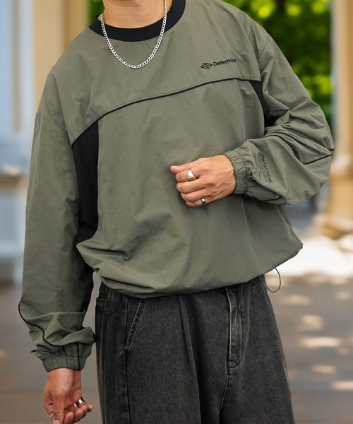 Burner(バーナー)の「【GROOVY STORE】ナイロンタスラン バルーン袖 ビッグサイズプルオーバー(その他トップス・メンズ・カーキ/ブラック/チャコールグレー/アイボリー/ブラック系その他2/アイボリー系2/カーキ系2/チャコール・M/LL/L)」の17枚目の写真