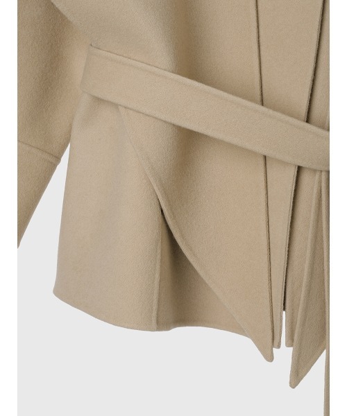 リバーウールミドルマフラーコート（ノーカラーコート）｜anuans（ア