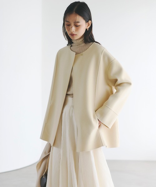リバーウールミドルマフラーコート リバーウールミドルマフラーコート