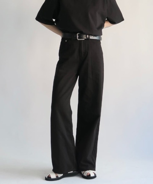 KALENO(カレノ)の「unisex / wide cotton pants(その他パンツ・レディース・ブラック/ホワイト・FREE)」の1枚目の写真