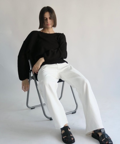 KALENO(カレノ)の「unisex / wide cotton pants(その他パンツ・レディース・ブラック/ホワイト・FREE)」の3枚目の写真