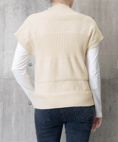 Miniministore（ミニミニストア）の「ニットベスト プチハイネック ニットジレ（ベスト・レディース・グリーン/ホワイト/アイボリー/ブラウン/レッド/ブラック・FREE）」の13枚目の写真
