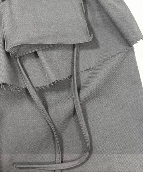 フラップ&ストラップデザインレイヤードスカートワイドパンツ