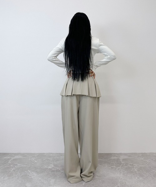 FOLLOWIN(フォロウィン)の「【3color 】フラップ&ストラップデザインレイヤードスカートワイドパンツ(スラックス・レディース・グレー/ブラック/ベージュ・SMALL/MEDIUM/LARGE)」の18枚目の写真