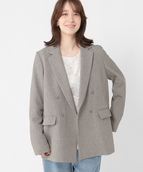 studio CLIP（スタディオクリップ）の「ヘリンボーンジャケット《オケージョン2025AW》（テーラードジャケット・レディース・ブラウン/ライトグレー/チャコール・FREE）」の9枚目の写真