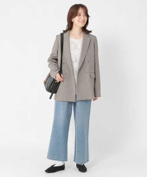 studio CLIP（スタディオクリップ）の「ヘリンボーンジャケット《オケージョン2025AW》（テーラードジャケット・レディース・ブラウン/ライトグレー/チャコール・FREE）」の13枚目の写真