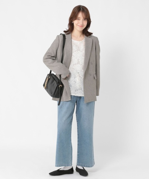 studio CLIP（スタディオクリップ）の「ヘリンボーンジャケット《オケージョン2025AW》（テーラードジャケット・レディース・ブラウン/ライトグレー/チャコール・FREE）」の14枚目の写真