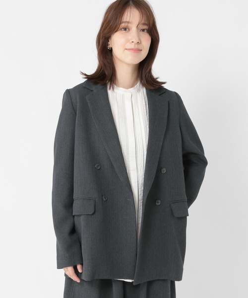 studio CLIP（スタディオクリップ）の「ヘリンボーンジャケット《オケージョン2025AW》（テーラードジャケット・レディース・ブラウン/ライトグレー/チャコール・FREE）」の16枚目の写真