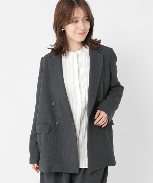 studio CLIP（スタディオクリップ）の「ヘリンボーンジャケット《オケージョン2025AW》（テーラードジャケット・レディース・ブラウン/ライトグレー/チャコール・FREE）」の18枚目の写真