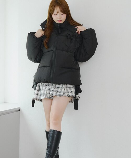 Another Branch olive des olive（アナザーブランチオリーブデオリーブ）の「2WAYリボン中綿ミドル丈ブルゾン（ブルゾン・レディース・オフホワイト/ブラック/サックスブルー・FREE）」の20枚目の写真