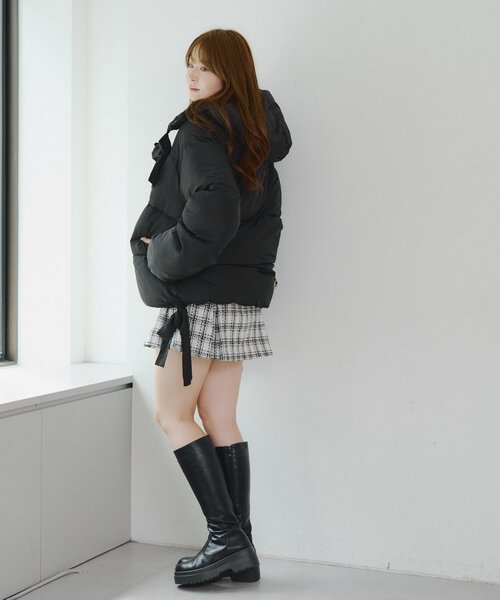 Another Branch olive des olive（アナザーブランチオリーブデオリーブ）の「2WAYリボン中綿ミドル丈ブルゾン（ブルゾン・レディース・オフホワイト/ブラック/サックスブルー・FREE）」の18枚目の写真