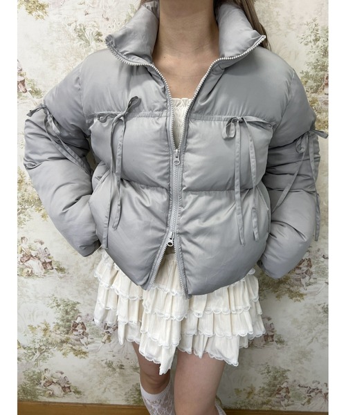 PHILLY（フィリー）の「リボンデザインパファーブルゾン（ブルゾン・レディース・ブラック/アイボリー/グレー・FREE）」の3枚目の写真