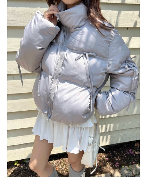 PHILLY（フィリー）の「リボンデザインパファーブルゾン（ブルゾン・レディース・ブラック/アイボリー/グレー・FREE）」の12枚目の写真