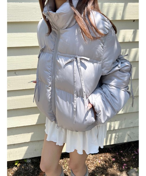 PHILLY（フィリー）の「リボンデザインパファーブルゾン（ブルゾン・レディース・ブラック/アイボリー/グレー・FREE）」の11枚目の写真