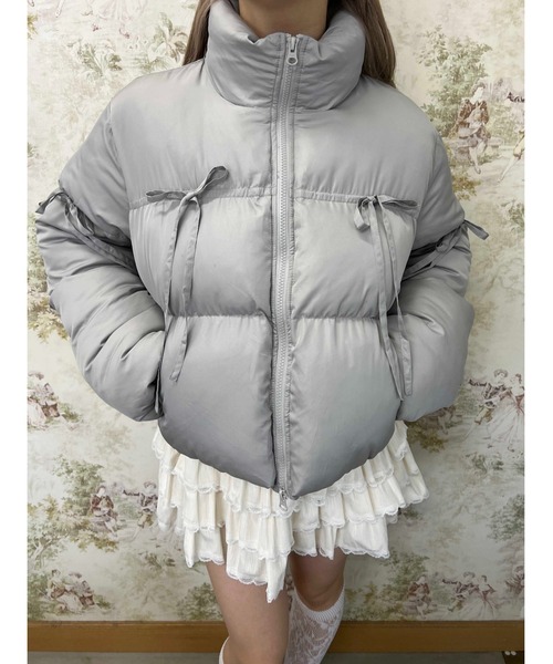 ポワ　リボンブルゾン アイボリー 21日まで限定価格】pois ポワ リボンブルゾン アイボリー - メルカリ