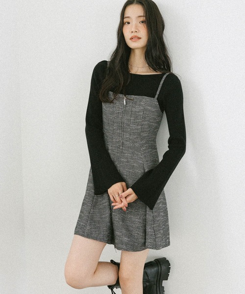 サーキュラーZIPキャミミニワンピース 602802（ワンピース）｜Heather