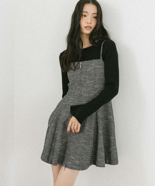 Heather(ヘザー)の「サーキュラーZIPキャミミニワンピース 602802(ワンピース・レディース・チャコールグレー/ブラック系/ブラウン系/ブラック系その他・FREE)」の20枚目の写真