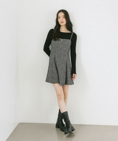 Heather(ヘザー)の「サーキュラーZIPキャミミニワンピース 602802(ワンピース・レディース・チャコールグレー/ブラック系/ブラウン系/ブラック系その他・FREE)」の17枚目の写真