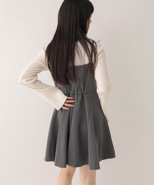 Heather(ヘザー)の「サーキュラーZIPキャミミニワンピース 602802(ワンピース・レディース・チャコールグレー/ブラック系/ブラウン系/ブラック系その他・FREE)」の12枚目の写真