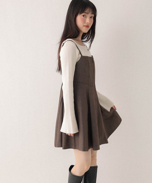 Heather(ヘザー)の「サーキュラーZIPキャミミニワンピース 602802(ワンピース・レディース・チャコールグレー/ブラック系/ブラウン系/ブラック系その他・FREE)」の21枚目の写真