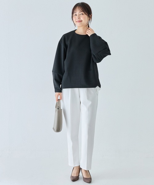 INCEDE（インシード）の「バックジップ キルトドルマンプルオーバー（Tシャツ/カットソー・レディース・チャコールグレー/ブラック・M/L/LL）」の19枚目の写真