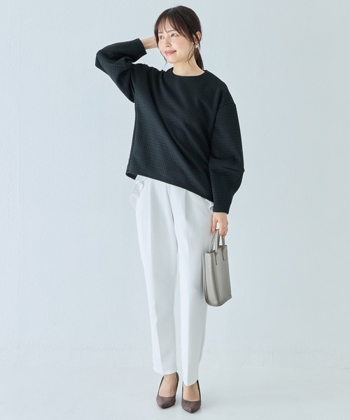 INCEDE（インシード）の「バックジップ キルトドルマンプルオーバー（Tシャツ/カットソー・レディース・チャコールグレー/ブラック・M/L/LL）」の21枚目の写真