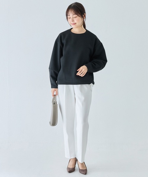 INCEDE（インシード）の「バックジップ キルトドルマンプルオーバー（Tシャツ/カットソー・レディース・チャコールグレー/ブラック・M/L/LL）」の22枚目の写真