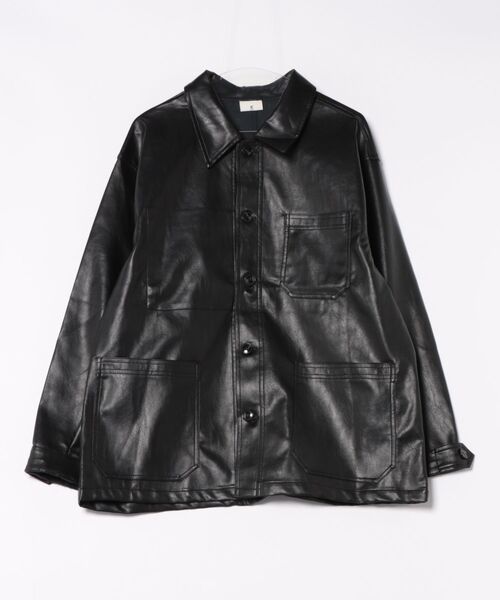 a.p.o.v.(エーピーオービー)の「a.p.o.v. ヴィンテージテイスト合成皮革オーバーサイズカバーオール(ブルゾン・メンズ・ブラウン/ブラック・ONESIZE)」の9枚目の写真