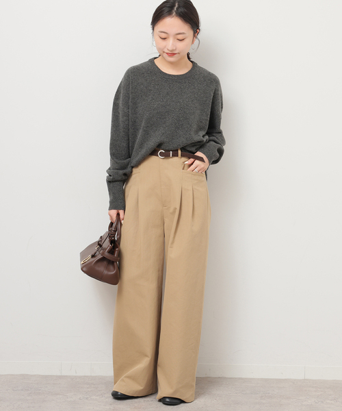 JOURNAL STANDARD relume（ジャーナルスタンダード　レリューム）の「《追加》ハミルトンウールクループルオーバー（ニット/セーター・レディース・グレー/チャコールグレー/レッド・FREE）」の4枚目の写真