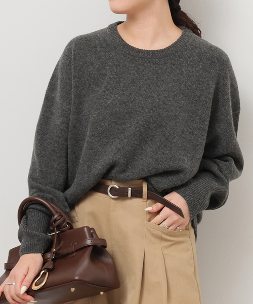 JOURNAL STANDARD relume（ジャーナルスタンダード　レリューム）の「《追加》ハミルトンウールクループルオーバー（ニット/セーター・レディース・グレー/チャコールグレー/レッド・FREE）」の8枚目の写真