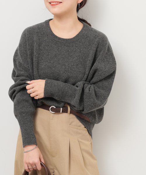 JOURNAL STANDARD relume（ジャーナルスタンダード　レリューム）の「《追加》ハミルトンウールクループルオーバー（ニット/セーター・レディース・グレー/チャコールグレー/レッド・FREE）」の9枚目の写真