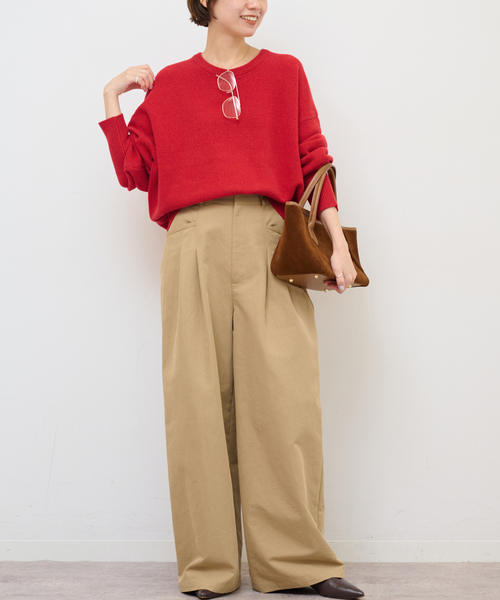 JOURNAL STANDARD relume（ジャーナルスタンダード　レリューム）の「《追加》ハミルトンウールクループルオーバー（ニット/セーター・レディース・グレー/チャコールグレー/レッド・FREE）」の21枚目の写真