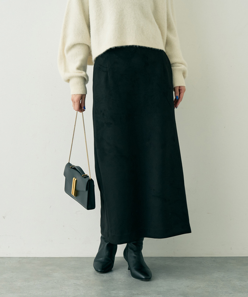 Rouge vif Anna（ルージュヴィフアンナ）の「フェイクスウェードストレッチタイトスカート/ナロースカート（スカート・レディース・モカ/ブラック・36/38）」の7枚目の写真