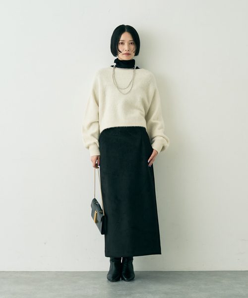 Rouge vif Anna（ルージュヴィフアンナ）の「フェイクスウェードストレッチタイトスカート/ナロースカート（スカート・レディース・モカ/ブラック・36/38）」の16枚目の写真